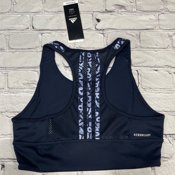 NEW Womens adidas Farm Rio Aeroready 3-Stripes Print Sports Crop Top - Picture 2 of 3